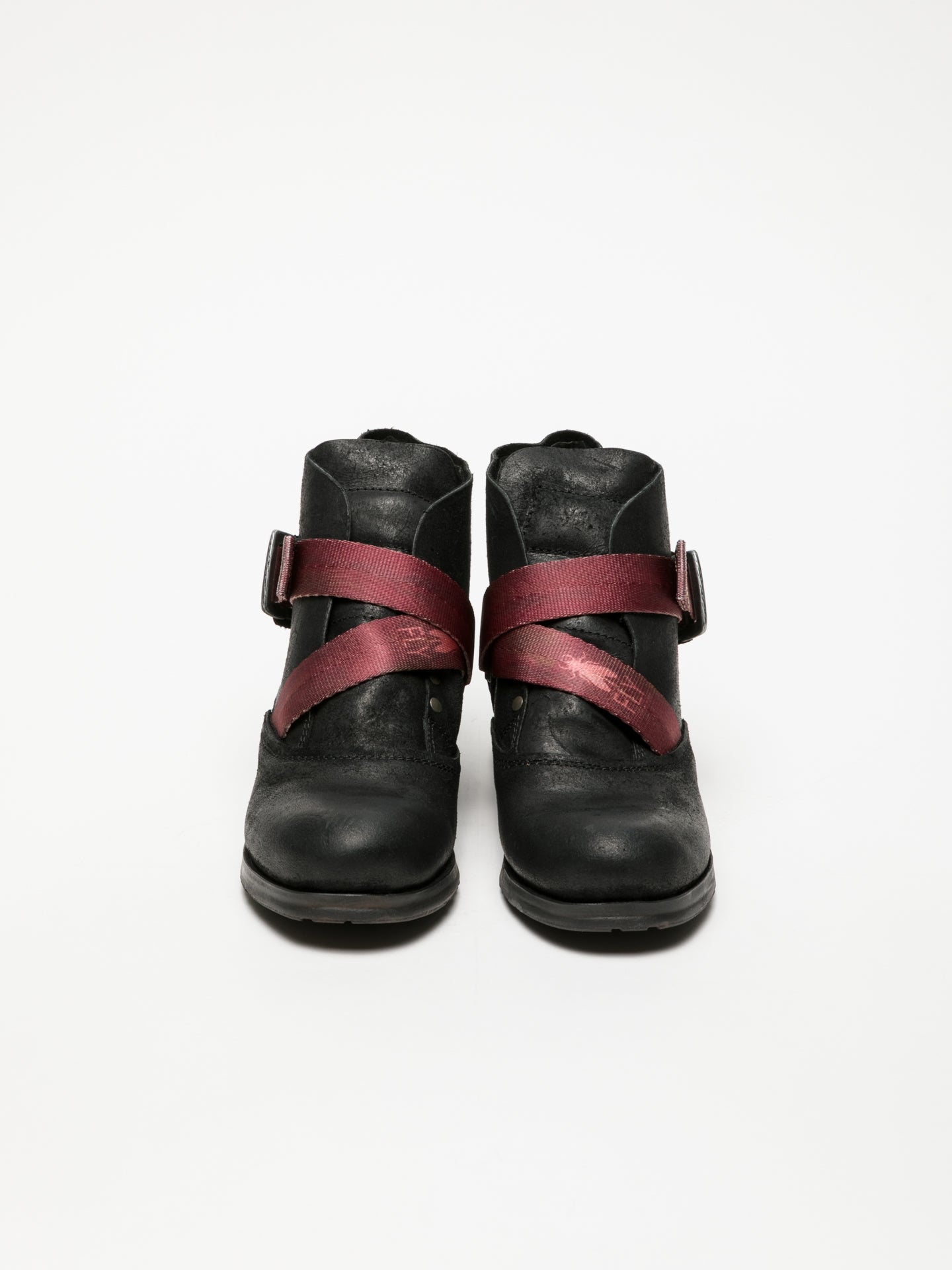 Fly London Coal Black Buckle Ankle Boots